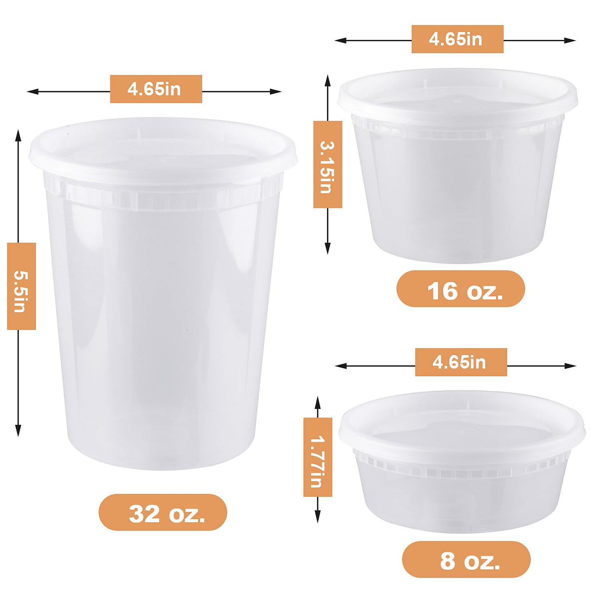 HTMZ deli containers 16oz with lids ideal for meal prep and takeout.