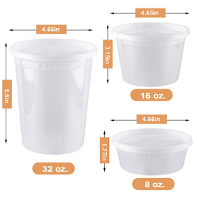 HTMZ deli containers 16oz with lids ideal for meal prep and takeout.