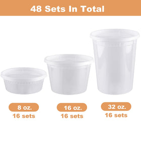 HTMZ deli containers bulk 48-set pack for everyday organization.