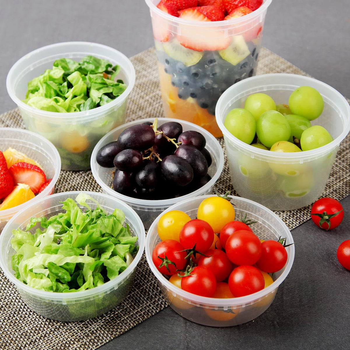 HTMZ deli containers stackable design saves fridge space.