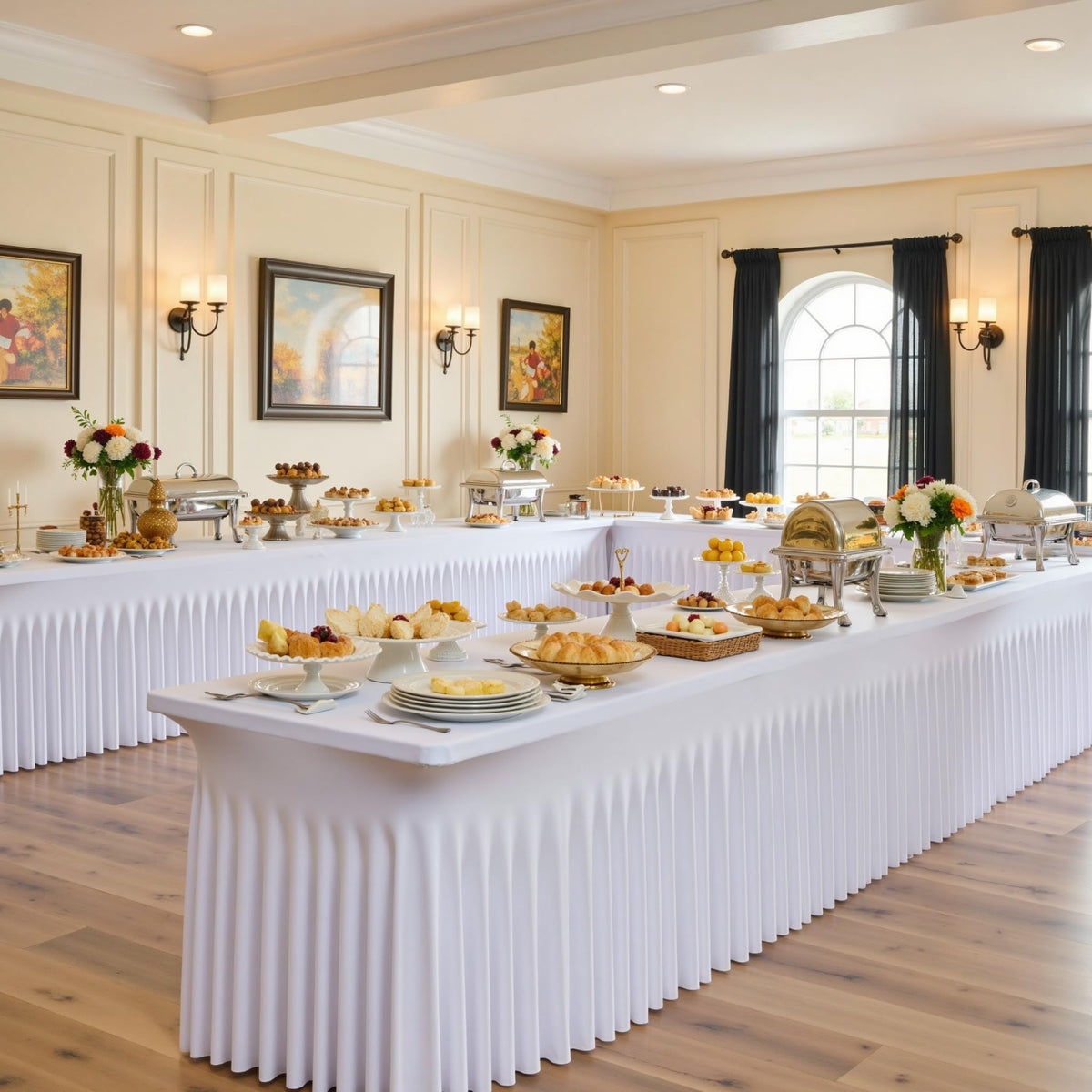 Htper white spandex tablecloth for weddings, banquets, events