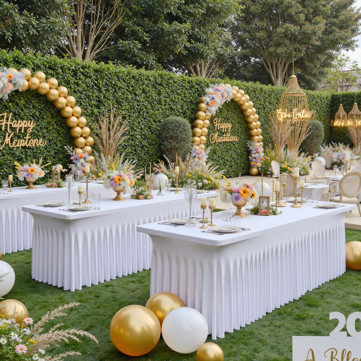Htper elegant table covers ideal for baby showers, weddings, and banquets