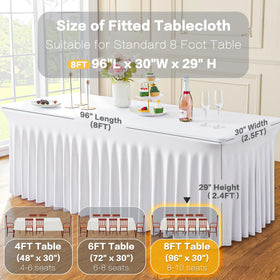 Htper stretchy table cover creates a pleated look for elegant setups