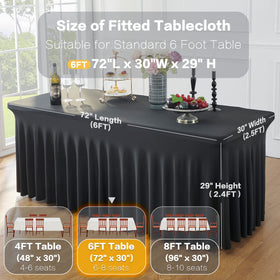 Htper under-table coverage with skirt keeps supplies neatly out of sight.