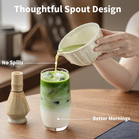 HTRCXB matcha set stainless steel sifter for smooth blending.