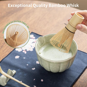 HTRCXB matcha set ceramic stand for easy storage.