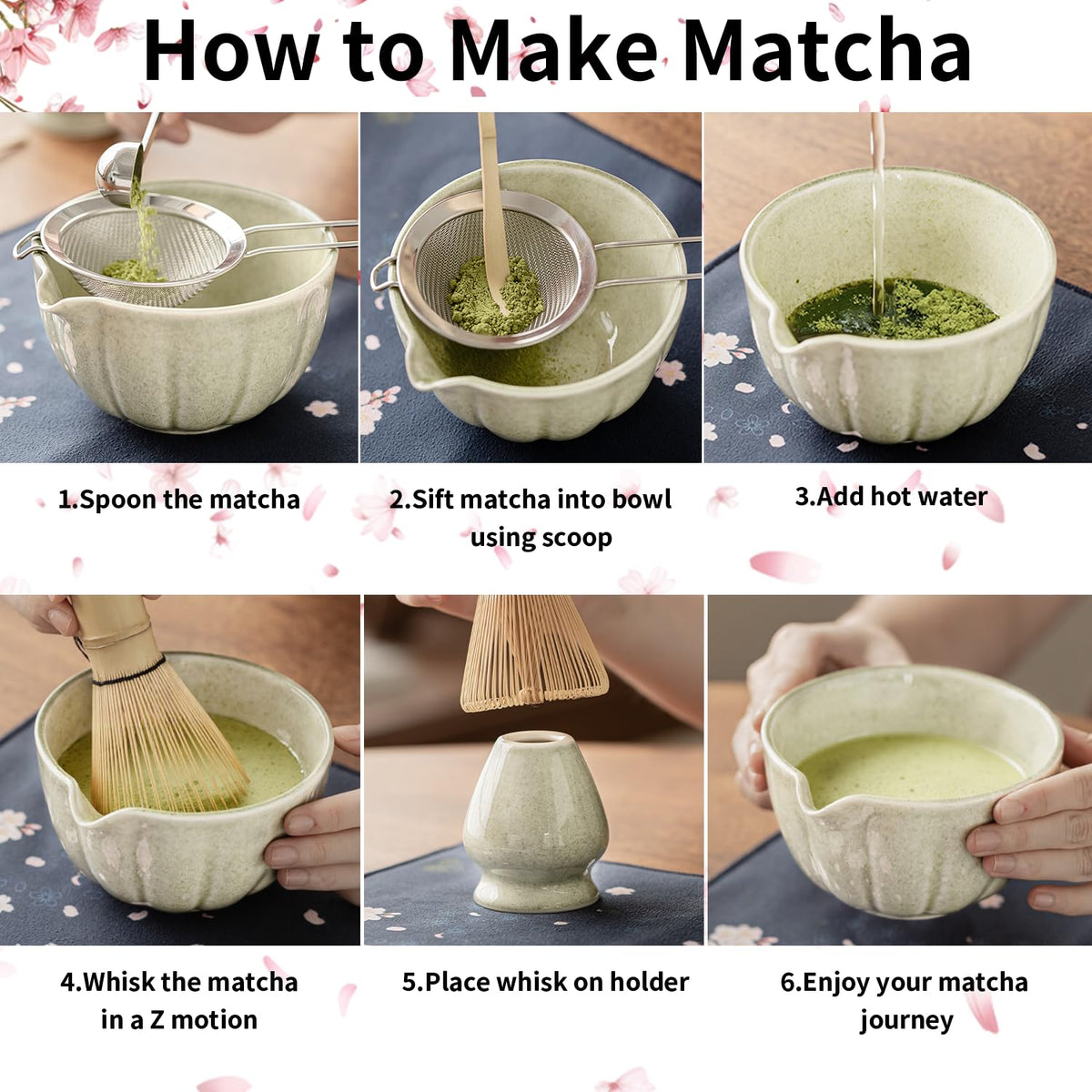 HTRCXB matcha set cotton towel for quick wipe-downs.
