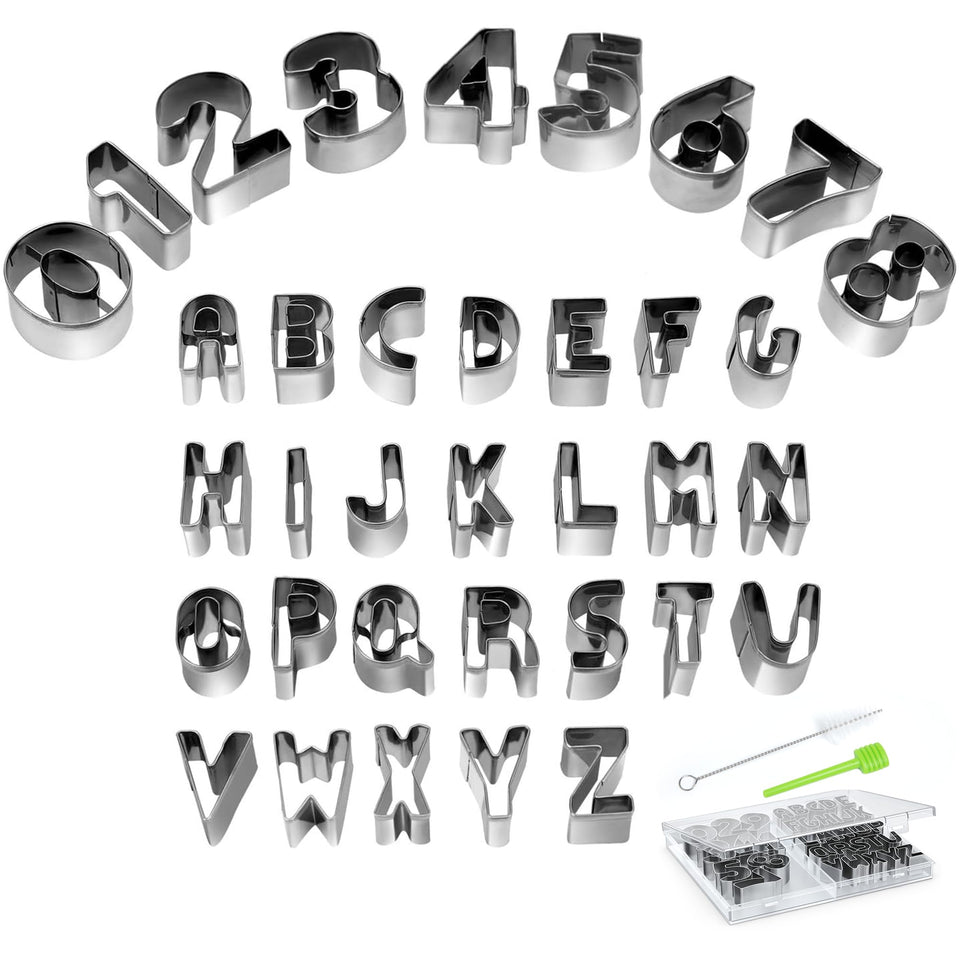 HUAFA alphabet cutters letters set for fun baking and learning letters