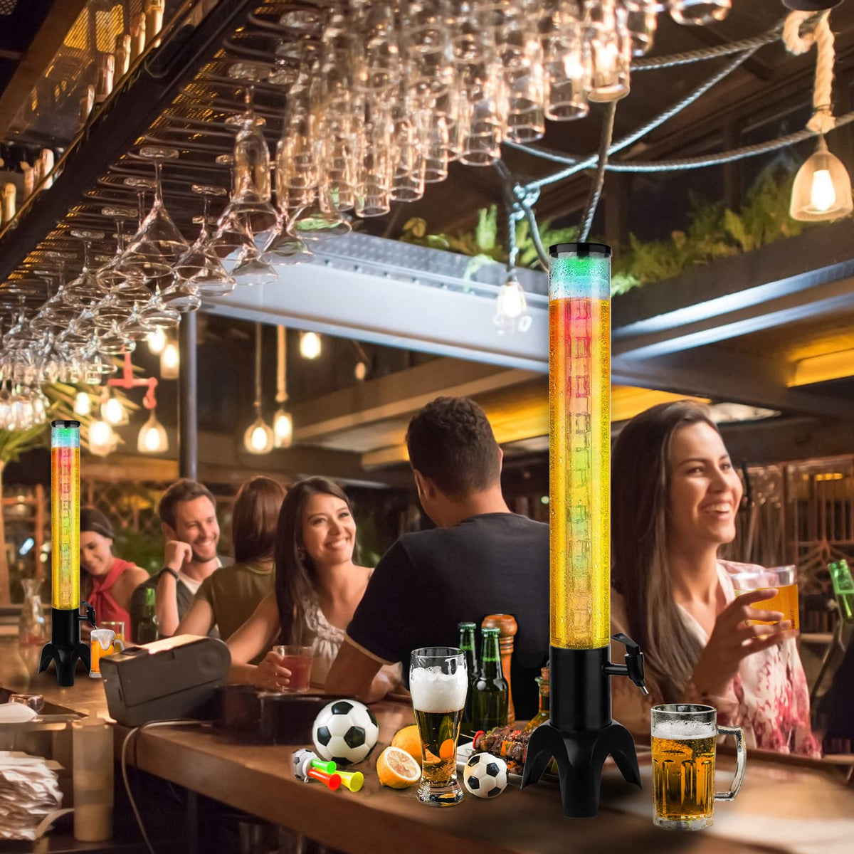 Tabletop party setup that enhances drink service and conversation