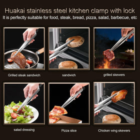 Huakai precision-serrated-tips grip slippery or small ingredients securely.