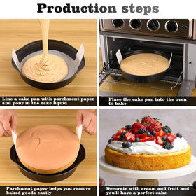 HUAKENER parchment paper with handles enables quick demolding and clean handling.