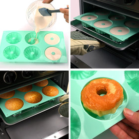 HUAKENER 6-cavity mini pans in pink and green offer colorful baking options.