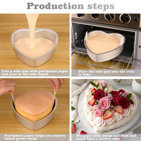 HUAKENER heart cake pan offers reliable non-stick release for neat slices.