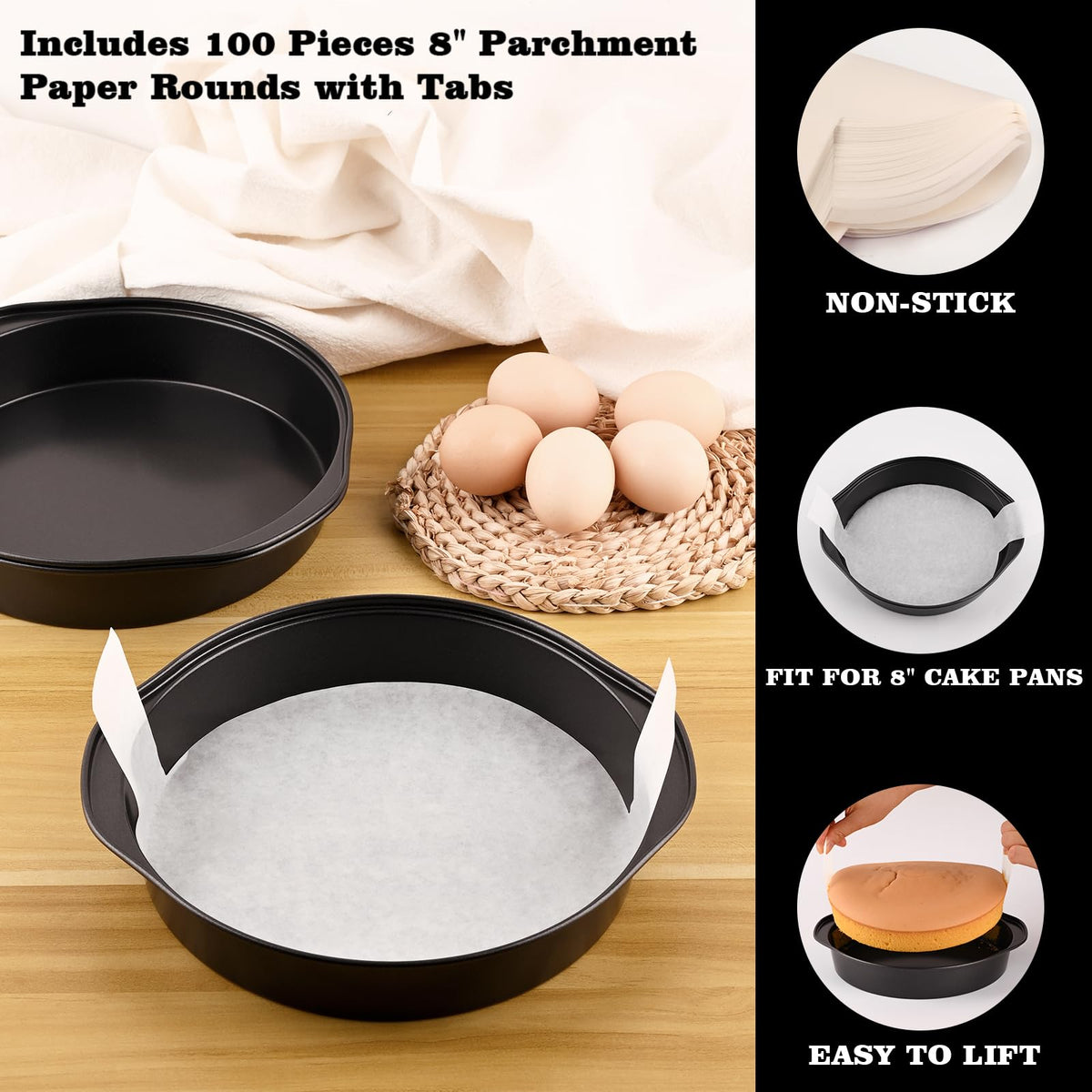 HUAKENER parchment-based release eliminates greasing and sticking.
