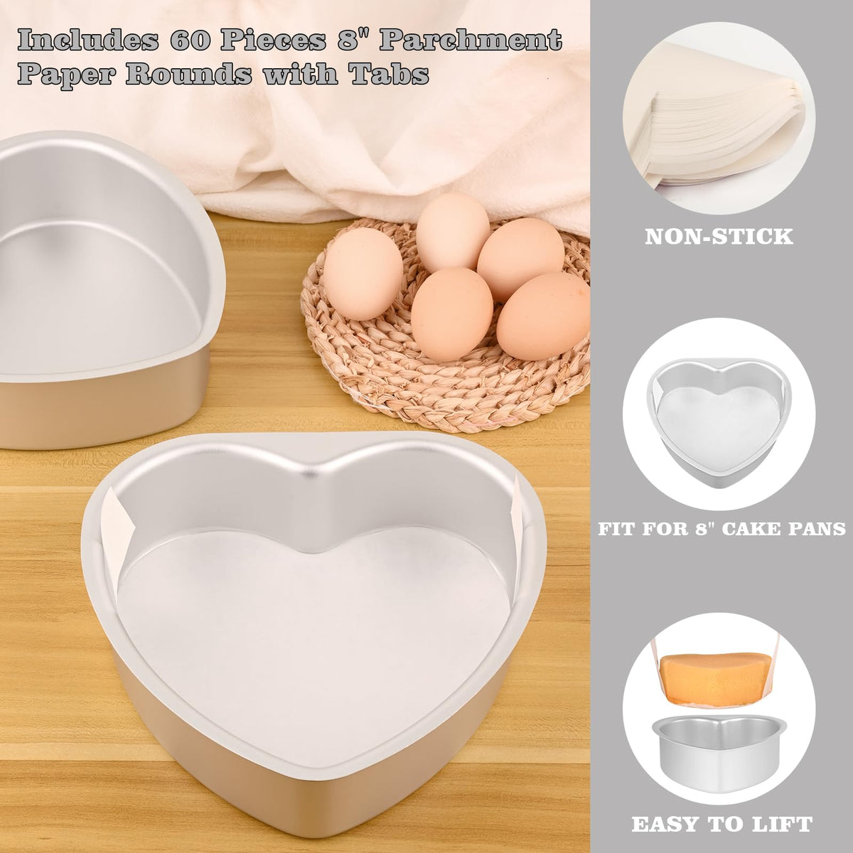 HUAKENER aluminum heart pan delivers even heat and durable performance.