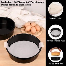 HUAKENER round pans dimensions top 10 bottom 9 inch