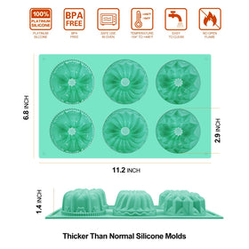 HUAKENER upgraded thick nonstick silicone mold for easy release and durable use.