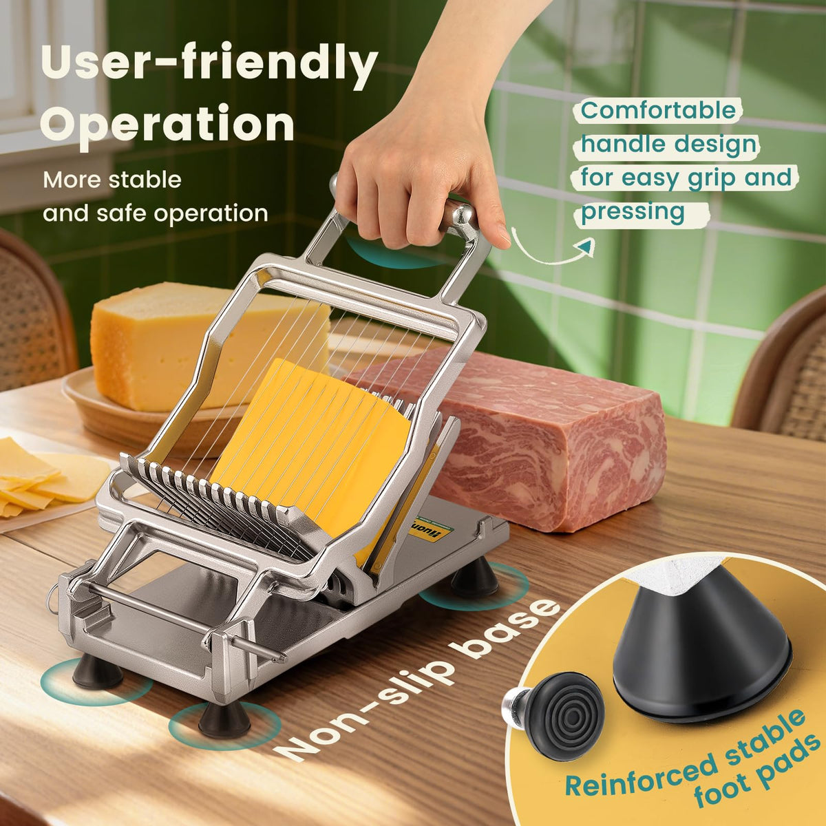 Huanyu cheese slicer non-slip base for secure operation
