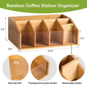 HUCINIUN acrylic divider clearly displays tea bags and accessories.