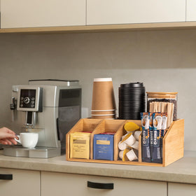 HUCINIUN transparent divider offers quick visual scan of tea and pod options.