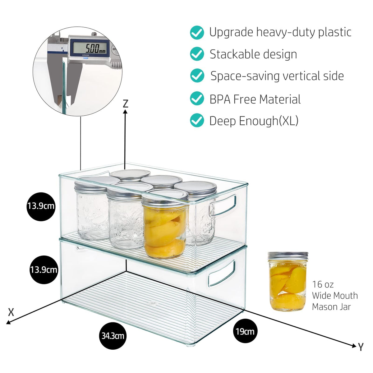 Hudgan 8-pack BPA-free PET construction enhances durability.