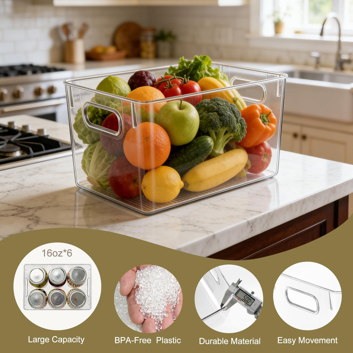 Hudgan BPA-free polyethylene storage containers remain durable and clear.
