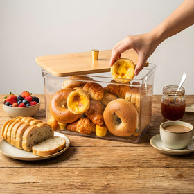 Hudgan breadbox large capacity holds loaves and pastries