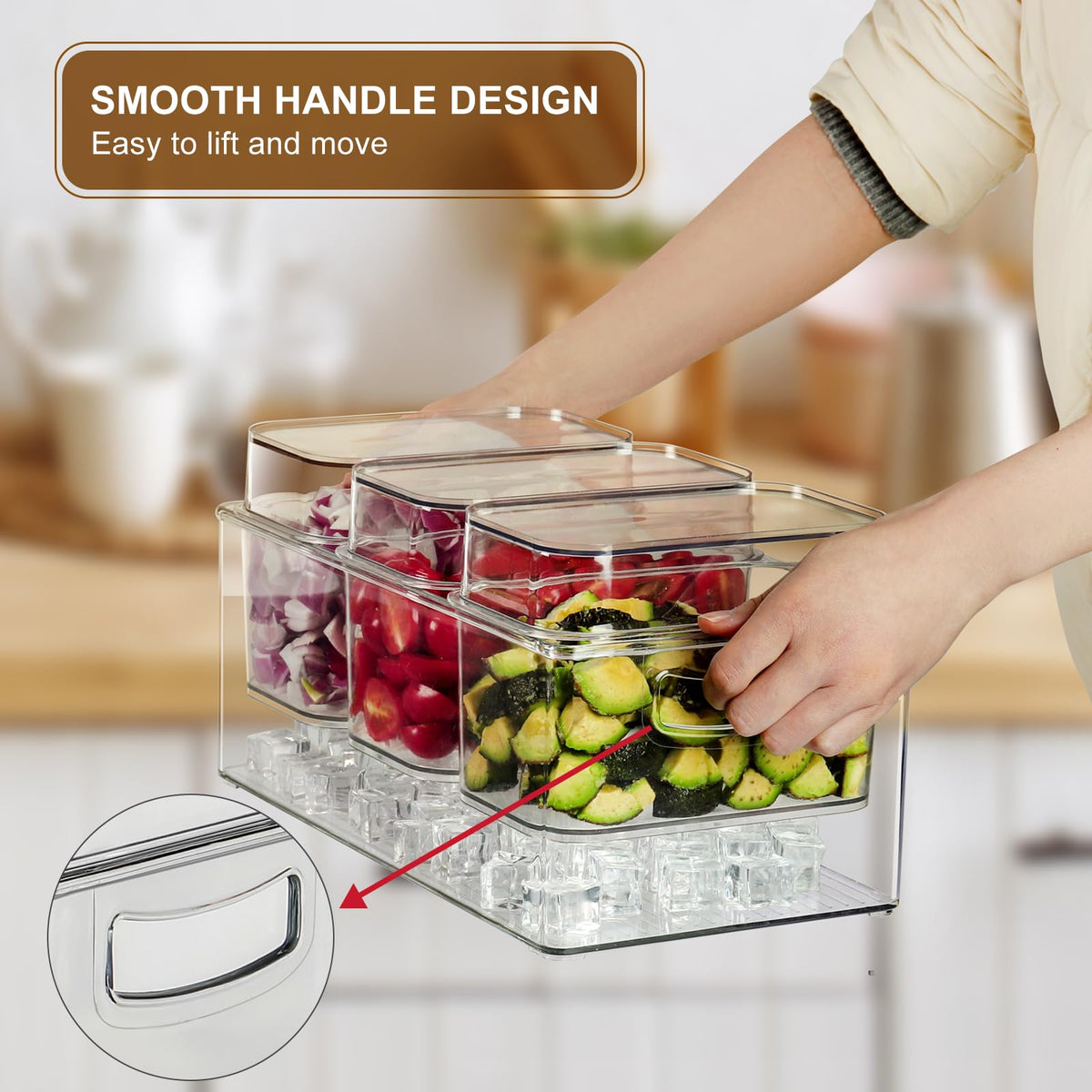 Hudgan Chilled Condiment Caddy cools vegetables and dressings for hours.