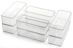 Hudgan clear drawer organizers top view for easy vanity and pantry organization
