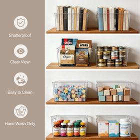 Hudgan clear plastic boxes let you see contents at a glance.