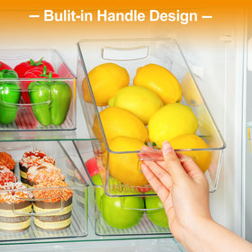 Hudgan clear storage bins stackable design maximizes shelf space and accessibility.