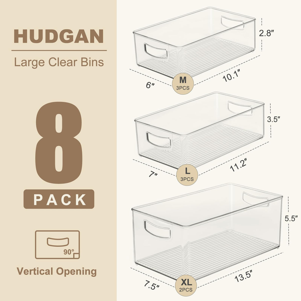 Hudgan large clear storage bin keeps condiments and jars tidy