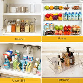 Hudgan medium container stacks neatly on shelves for toiletries