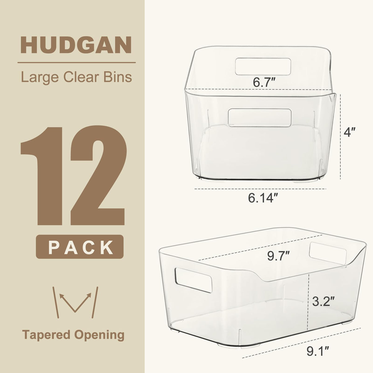 Hudgan pantry bin clear bathroom organizer stores toiletries neatly