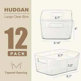 Hudgan pantry bin clear bathroom organizer stores toiletries neatly