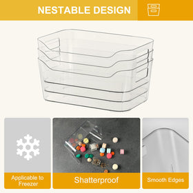 Hudgan pantry bin clear drawer storage with easy labeling