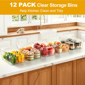 Hudgan pantry bin clear fridge storage keeps produce organized