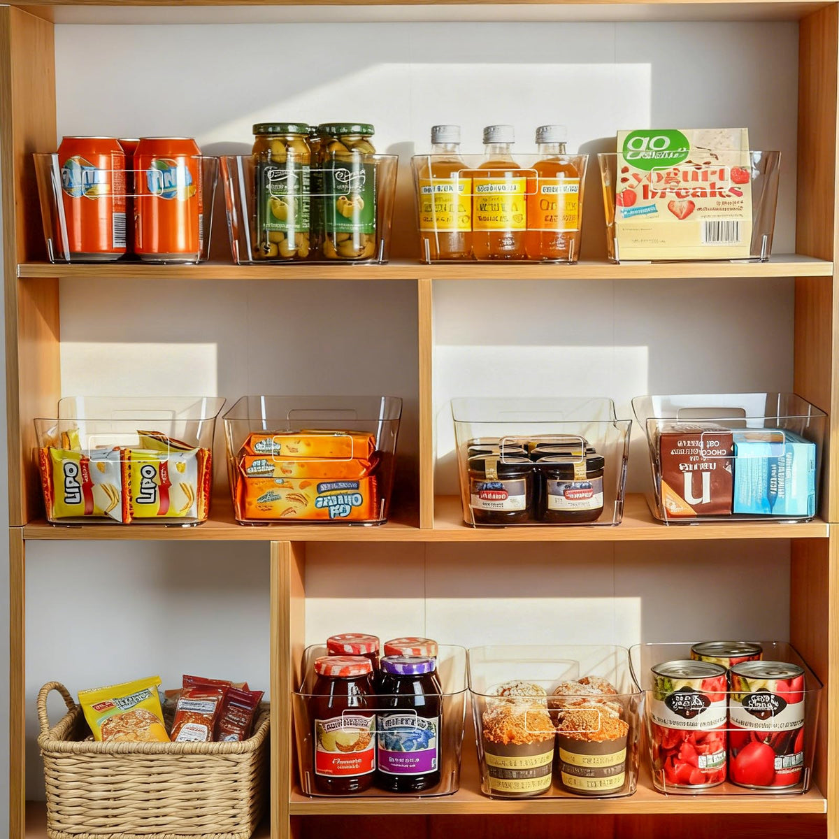Hudgan pantry bin clear nested design saves space and reduces clutter