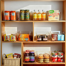 Hudgan pantry bin clear nested design saves space and reduces clutter