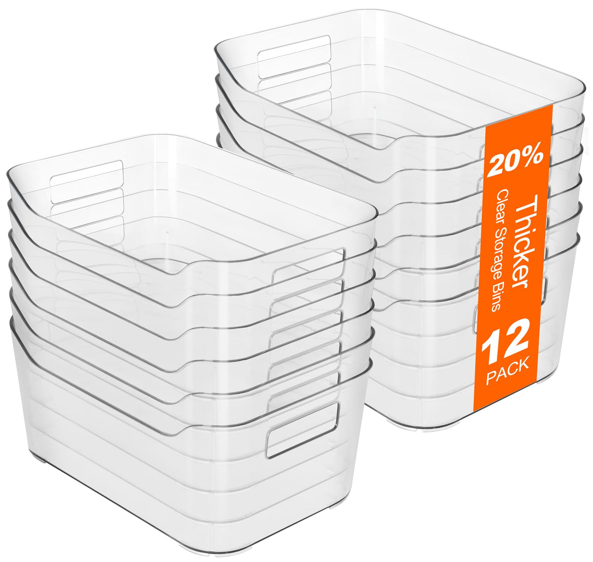 Hudgan pantry bin clear top view highlights tapered opening for quick access