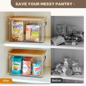 Hudgan pantry organizers anti-tilt stackable design enhances stability in small spaces.