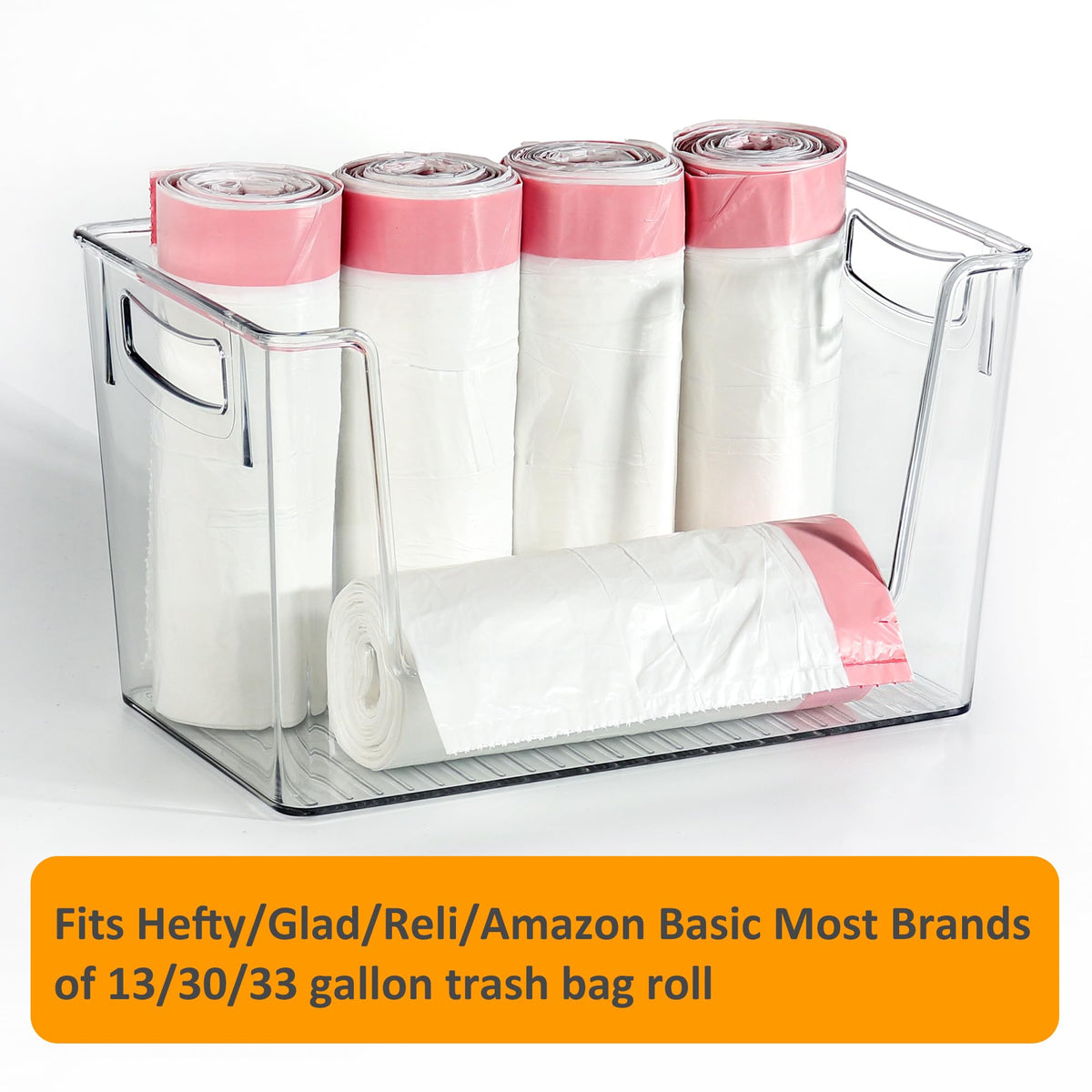 Hudgan pantry storage bin 12x7x7 neatly organizes cans, packets, and produce.