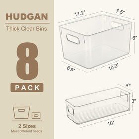 Hudgan narrow and wide bins fit shelves and under-sink spaces.