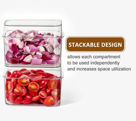 Hudgan Triple-container setup enhances serving at gatherings and picnics.