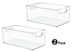 Hudgan 2 Pack straight sides pantry bin, top view showing stacking potential.