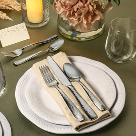 Hudson Essentials hammered salad forks; versatile for salads and side dishes.