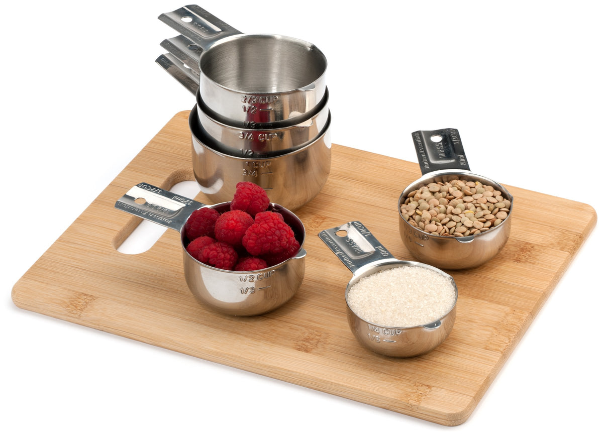 Hudson Essentials measuring cups pour with a spill-free spout for precision.