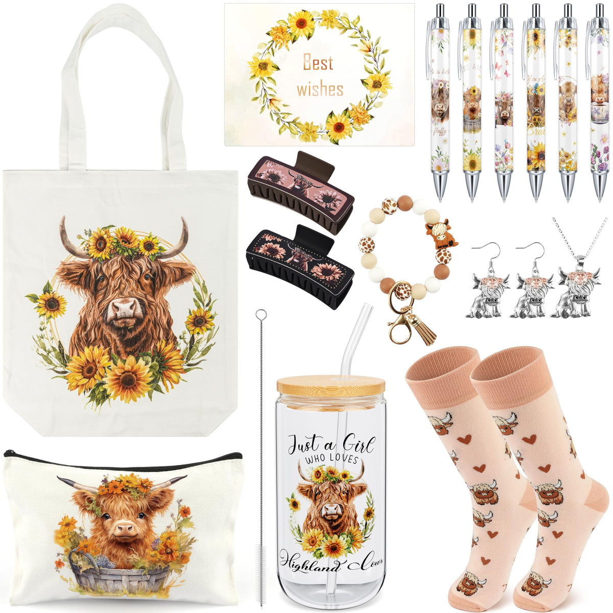 HUFAND Highland Cow tote bag for everyday essentials and style.