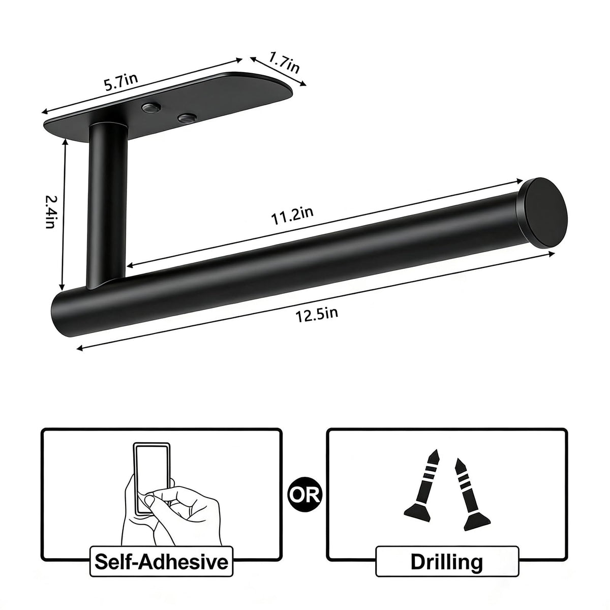 HUFEEOH black stainless steel close-up showing rust-resistant finish and sleek design.
