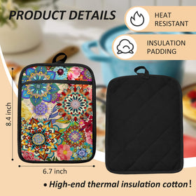 HUGANE oven mitts in washable cotton that stay soft after washing
